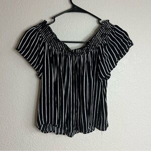 Striped Off Shoulder Top Small